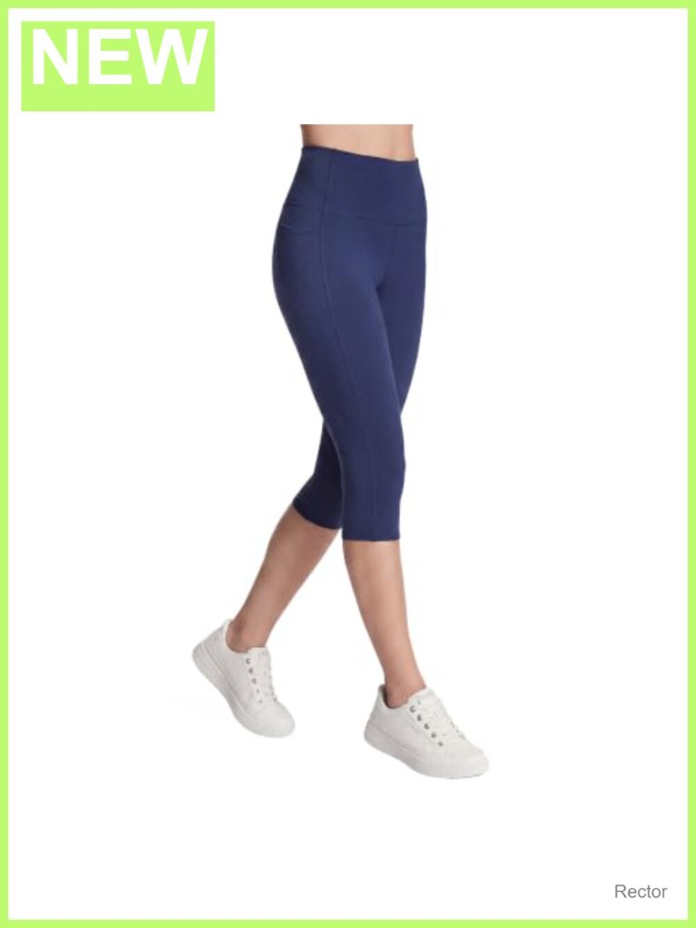 High Waisted Capri Leggings with Pockets UPF 40+ Nylon Spandex